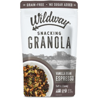 Wildway Keto Granola | Vanilla Bean Espresso | Grain-Free, Certified Gluten-Free Cereal | Vegan, Low Carb | No Sugar Added | Paleo-Friendly | Non-Gmo Fruit & Nut Clusters | Nutrient-Rich Snack | 8 Oz