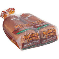 Nature's Own 100% Whole Wheat Bread 20 Oz. Loaf, 2 Ct. (Pack Of 3) A1