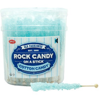 Extra Large Rock Candy Sticks: 48 Light Blue Cotton Candy Lollipop - Individually Wrapped - Espeez Rock Candy Sticks For Candy Buffet, Birthdays, Weddings, Receptions, Bridal And Baby Showers