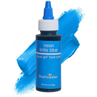 Chefmaster Neon Blue Liqua-Gel Food Coloring | Vibrant Color | Professional-Grade Dye For Icing, Frosting, Fondant | Baking & Decorating | Fade-Resistant | Easy-To-Use | Made In Usa | 2.3 Oz
