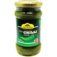 Asian Kitchen Green Chilli Cooking Paste 10.58Oz (300G) Glass Jar ~ Vegan | Gluten Free | Non-Gmo | No Colors | Indian Origin
