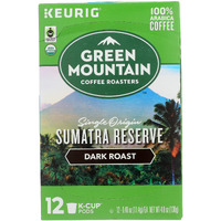 Green Mountain Coffee Organic K-Cup, Sumatran, 12-Count, Packaging May Vary