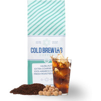 Cold Brew Organic Coarse Ground Flavored Coffee, Hazelnut Flavor, Dark Roast, Colombian Supremo, Coarse Grind For Cold Brew & French Press,1 Lb
