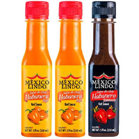 Mexico Lindo Hot Sauce Variety Pack | Includes 2 Bottles Of Red Habanero + 1 Bottle Of Xxxtra Hot | 5 Fl Oz Bottles (Pack Of 3)