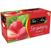 Tea4U Flavored Black Ceylon Teabags - Strawberry | Ideal Quality From Sri Lanka's Finest Leaves And Expertly Blended - 25 Count