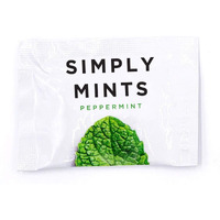 Simply Gum Mints | Individually Wrapped Mints | Peppermint | 50 Pouches | Breath Freshening, Vegan, Non Gmo, Nothing Artificial