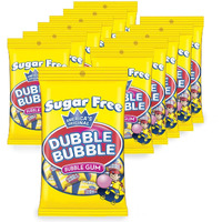 Tootsie Roll Dubble Bubble Sugar Free Bags, Pack Of 12 3.5-Oz. Bags