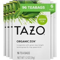 Tazo Regenerative Organic Zen Green Tea, 16 Cont (Pack Of 6)