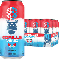 Gorilla Mind Energy Drink | Unmatched Energy  Amplified Focus | N-Acetyl-L-Tyrosine, Alpha-Gpc, 200Mg Caffeine, Uridine, Saffron | 0 Sugar Or Artificial Colors | 16Oz, 12-Pack (Bombsicle)