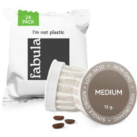 Fabula Coffee Usda Organic Coffee Pods For Keurig, Keurig 2 Machines, Medium Roast, Low Acid Coffee K-Cups, 24 Ct, Single Origin - Mold Free - Fair Trade - Non-Gmo Kcups, Compostable, Biodegradable