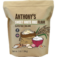 Anthony's Sweet White Rice Flour, 3 Lb, Glutinous Rice Flour, Gluten Free, Non Gmo, Product Of The Usa