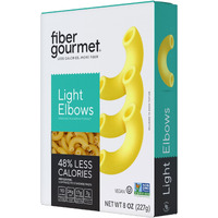 Fiber Gourmet Pasta - Light Elbow Pasta - Low Net Carb, Fiber-Rich, Low Calorie, Healthy Pasta - Made In Italy, Kosher, Vegan, Non-Gmo - 8 Oz, Pack Of 6