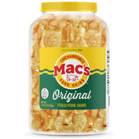 Mac's Pork Rinds, Fried Pork Skins, Original, 7.5 Ounce Canister - Zero Carbs, Keto Friendly Snack, Gluten Free