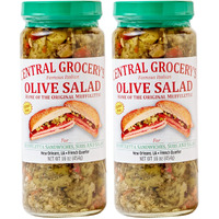 Central Grocery Olive Salad - 16 Oz (Pack Of 2) Perfect For Muffulettas, Sandwiches, Pizza Toppings, Pastas, Hot Dog Topper, Salads And More