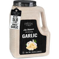 Fresh Finest Minced Garlic - Bulk 5 Lb - Dried Garlic Flakes, Ready-To-Use Seasonings For Cooking - Kosher Certified Dehydrated Garlic, Ideal Use For Vegetables, Rubs, Salads, Dressings And More
