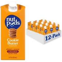 Nutpods Cookie Butter Non Dairy Coffee Creamer, Sweetened With Organic Cane Sugar, Made From Almonds And Coconuts, Gluten Free, Non-Gmo, Vegan, Kosher, Plant Based (12-Pack)