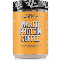 Naked Nutrition Vanilla Latte Protein Coffee - Premium Instant Coffee - Protein Shake, Iced Coffee, Protein Drinks, Delicious Keto Friendly And Gluten Free, 17 Servings