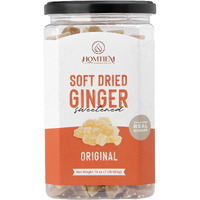 Homtiem Dried Crystallized Ginger(16 Ounce)Soft, Chews And Candied Delicious Gingers, No Artificial Colors, Easy To Eat, Keep And Use, Perfect For Baking And Relief Nausea, Real Ginger Candied Pieces, Chunks And Slices, All-Natural And Preservative-Free(1 Lb)