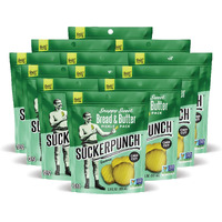 Suckerpunch Snappy Sweet Bread N Butter Dill Pickles Chip-Cut, Gluten Free, Kosher, Sugar Free, Low Calorie, Low Carb, On The Go, Non Gmo, Keto Friendly, Vegan, 3.4 Oz Single Serve Pouch (12 Pack)