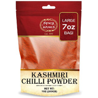 Spicy World Kashmiri Chili Powder Red 7 Ounce Resealable Bag | All Natural Low Heat, Red Chili Powder - Red Pepper Powder