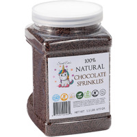100% Natural Chocolate Sprinkles. Gluten Free. Dairy Free. Egg Free. Soy Free. Nuts Free. Vegan. Hkc. Lactose Free. Bulk- 1.5 Lbs. Resealable Container. Bulk Candy. Decorating Sprinkles. Baking.