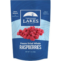 Thousand Lakes Freeze Dried Fruit - Raspberries 1.2 Ounces | No Sugar Added | 100% Whole Raspberries
