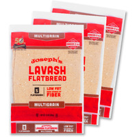 Joseph's Lavash Bread Value 3-Pack, Multigrain, Reduced Carb, Low Fat And Good Source Of Fiber (5 Flatbreads Per Pack, 15 Total), Fresh Baked