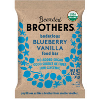 Bearded Brothers Organic Vegan Protein Energy Bars - Gluten Free, Soy Free, Paleo, Fiber, Whole 30 | Non Gmo, Low Glycemic | 12 Pack Blueberry Vanilla