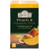 Ahmad Tea Black Tea, Peach And Passion Fruit Teabags, 20 Ct (Pack Of 6) - Caffeinated And Sugar-Free