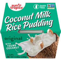 Sun Tropics Coconut Milk Rice Pudding Snack, Original | Vegan Pudding, Dairy Free Pudding Snacks | Gluten Free, Low Sugar, Non-Gmo | Ready-To-Eat Pudding Cups 8.46 Oz (Pack Of 6)