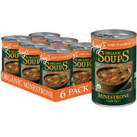 Amys Soup, Vegan Minestrone, Light In Sodium, Made With Organic Vegetables, Beans And Pasta In Tomato Broth, Canned Soup, 14.1 Oz (6 Pack)