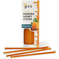 Pri Manuka Honey Sticks, Certified Mgo 60+, Raw New Zealand Manuka Honey, Perfect For On-The-Go, 10Ct