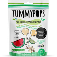 Tummypops Peppermint Variety Pack (Hint 'O Lime, Watermelon, & Vanilla Flavors), 21 Pops
