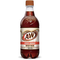 A&W Zero Root Beer, 20 Fl Oz Bottles, (Pack Of 16, Total Of 320 Fl Oz)
