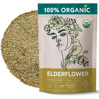 Elderflower Tea, Organic Dried Elderflowers, Elder Flowers Dried Herbs, Te De Sauco, Flor De Sauco Organico - Tea Herbs, Respiratory Tea, Allergy Tea - 10Oz (Makes 140 Cups)