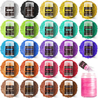 Aheroi Edible Glitter, 24 Colors Luster Dust Edible, Cocktail Glitter Luster Dust Sprinkles Drink Glitter Set, Shimmering Glitter Powder Glitter For Fondant Cake Chocolate Cocktail Candy(4G/0.14Oz)