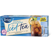 Tetley Black Tea, Iced Tea Blend, Family Size, Packaging May Vary, 24 Count, Pack Of 6