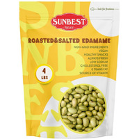 Sunbest Natural Dry Roasted Edamame Snack, Lightly Salted 80 Oz (4 Lbs) 1 Pack - Protein-Packed, Delicious & Gluten-Free - Kosher Certified, Non-Gmo - Perfect Healthy Snack & Recipe Enhancer