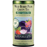 The Republic Of Tea Wild Berry Plum Green Tea, 50-Count