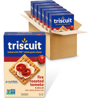 Triscuit Fire Roasted Tomato & Olive Oil Whole Grain Wheat Crackers, 6 - 8.5 Oz Boxes