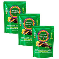 Heavenly Organics Mint Chocolate Honey Patties, (3 Bags) Made With 100% Organic Cocoa And 100% Organic Raw White Honey; Non-Gmo, Fair Trade, Kosher, Dairy & Gluten Free, No Sugar Added