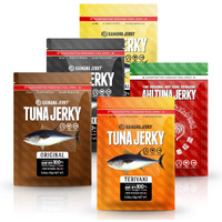 Kaimana Jerky Ahi Tuna Sampler Bundle - All Natural & Wild Caught Tuna Jerky. Made In Usa. 9G Protein & Good Source Of Omega-3's (5 Pack, 0.50 Oz)