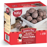 Katz Gluten Free Glazed Chocolate Donut Holes | Dairy Free, Nut Free, Soy Free, Gluten Free | Kosher (1 Pack, 6 Ounce)