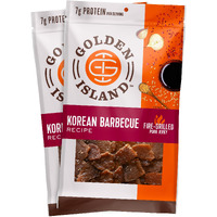 Golden Island Pork Jerky Korean Bbq Flavored, Specialty Meat Snack, Gluten Free With Korean Barbecue Seasoning, Bite Sized Sweet And Savory Protein Snack, 7G Of Protein Per Serving, 9 Oz (2 Pack)