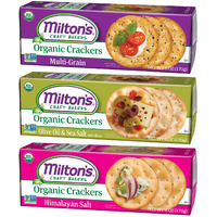 Milton's Craft Bakers Organic Crackers Variety Bundle (Multi-Grain, Olive Oil & Sea Salt, Himalayan Salt) - Certified Organic, Non-Gmo Project Verified, Kosher, Healthy Crackers, 6 Oz Each, Pack Of 3