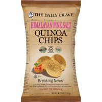 The Daily Crave Himalayan Pink Salt Quinoa Chips, 4.25 Oz (Pack Of 8) 4G Protein, 2G Fiber, Gluten-Free, Non-Gmo, Crunchy