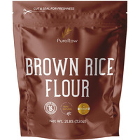 Brown Rice Flour, 2Lb, Premium Brown Rice Flour Gluten Free, Rice Flour For Baking, Fine Brown Rice Flour Bulk, Superfine Rice Flour Tortillas,Natural, Non-Gmo, Batch Tested, 2 Pound, From Canada.