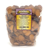 Mini Rye Worcestershire Bagel Chips, Bulk Size, (1.5 Lb. Resealable Zip Lock Stand Up Bag)