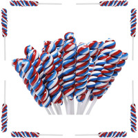 Twisty Lollipop, Rainbow Lollipops Individually Wrapped Bulk, Rainbow Candy For Children Kid's Whirley Lollipops Candy For Brithday, Blueberry 30 Pack