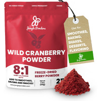 Jungle Powders Wild Cranberry Powder 3.5 Ounce Bag Natural Freeze Dried Cranberries Powdered Cranberry Supplement Freeze Dried Whole Cranberry Extract For Baking Flavoring Dried Fruit No Sugar Added